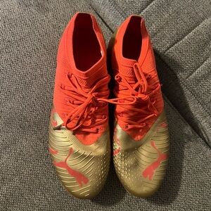 Puma Pink and Gold Soccer Cleats